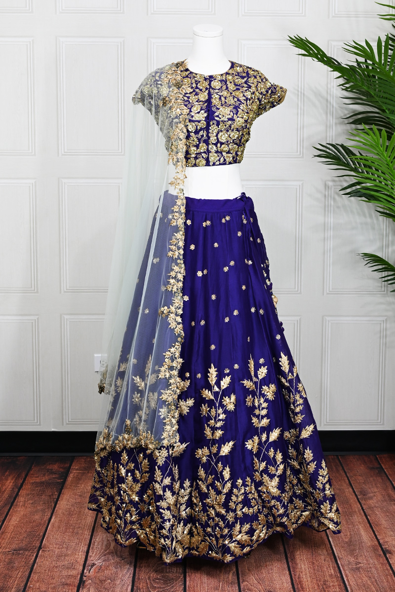 Egg Plant Lehenga Choli
