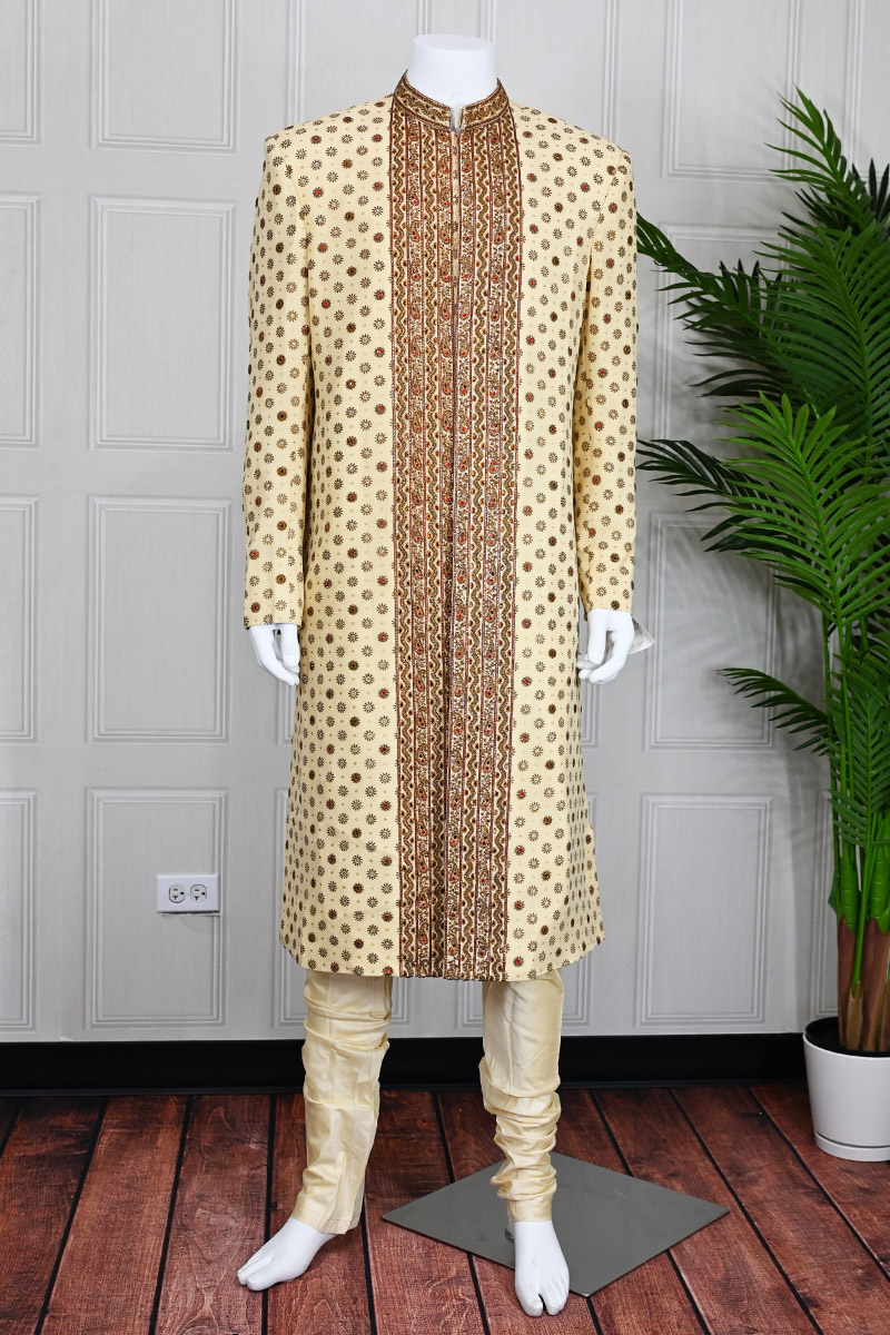 Beige Sherwani