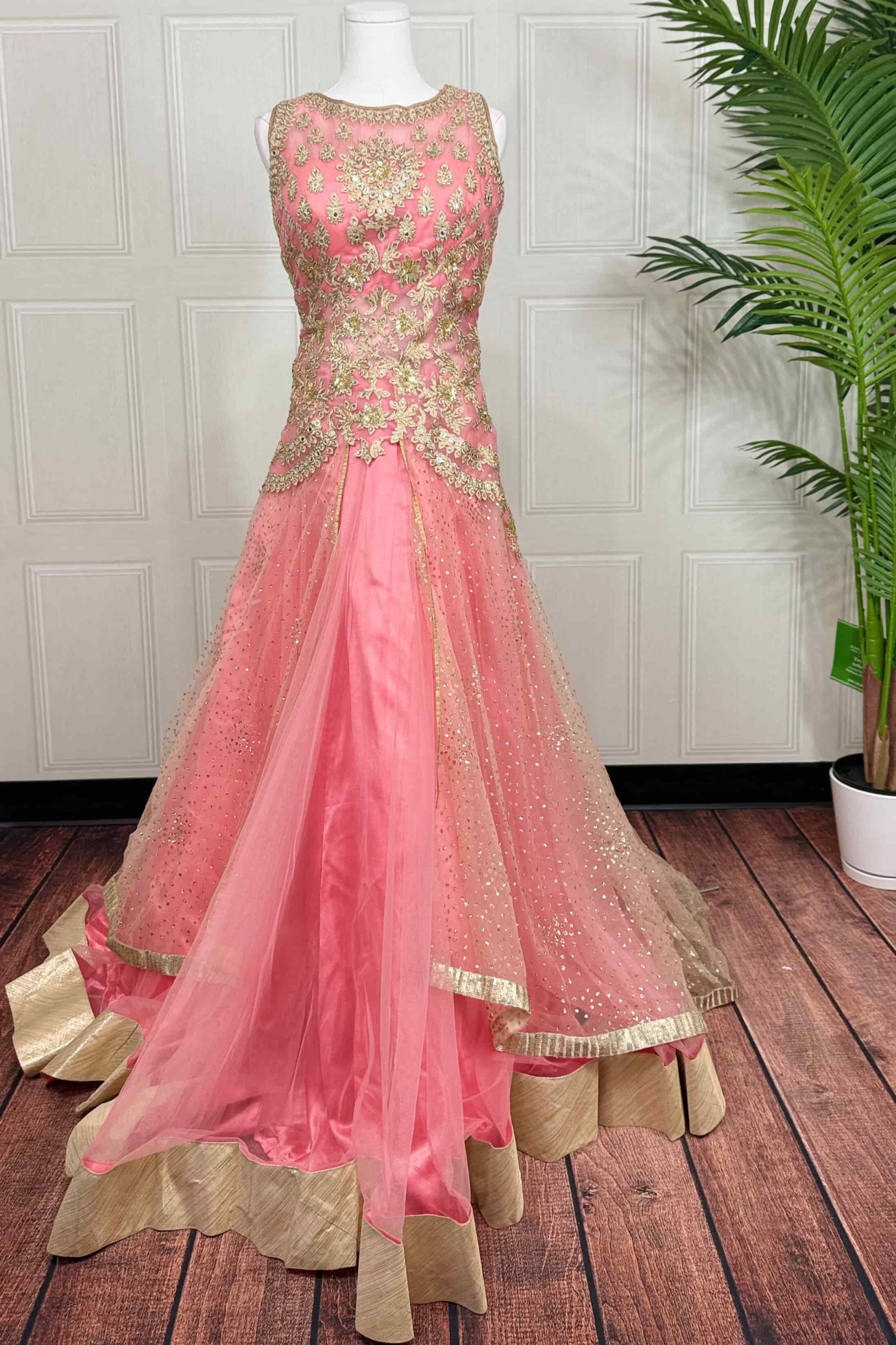 Rose Pink Embroidered Gown